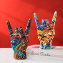 Modern pop art graffiti hand statue living room resin sculpture