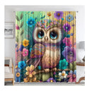 Modern printed colorful owl bedroom curtain set