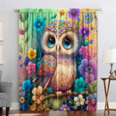 Modern printed colorful owl bedroom curtain set