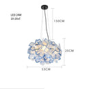 Modern purple & yellow petal led chandelier bedroom pendant light