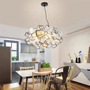 Modern purple & yellow petal led chandelier bedroom pendant light