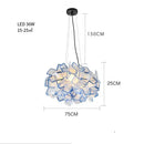 Modern purple & yellow petal led chandelier bedroom pendant light