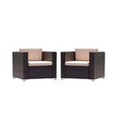 Alora Modern Rattan Outdoor Water-Resistant Wicker Patio Chairs With Cushions [Set Of 2 PCS] (SAK76544)