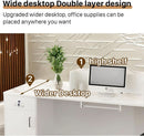 Modern Reception Desk with Locking Drawers and LED Light