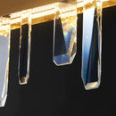 Modern rectangle gold crystal chandelier dining room light