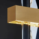 Modern rectangle gold crystal chandelier dining room light
