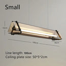Modern rectangular amber led pendant lamp for dining room