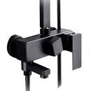 Modern rectangular black chrome bathroom mixer tub valve faucet