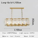 Modern rectangular black crystal chandeliers dining room led light