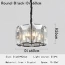 Modern rectangular black crystal chandeliers dining room led light