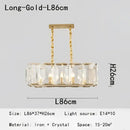 Modern rectangular black crystal chandeliers dining room led light