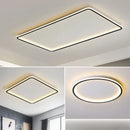Modern rectangular black dimmable led ceiling chandelier living room