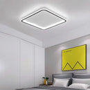 Modern rectangular black dimmable led ceiling chandelier living room