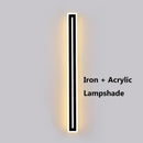 Modern rectangular black led waterproof wall light living room sconce