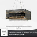 Modern rectangular crystal glass pendant chandelier for dining room
