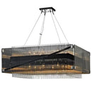 Modern rectangular crystal glass pendant chandelier for dining room