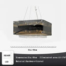 Modern rectangular crystal glass pendant chandelier for dining room