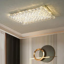 Modern rectangular crystal led ceiling chandelier living room light