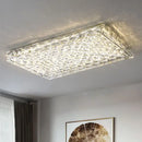 Modern rectangular crystal led ceiling chandelier living room light