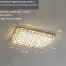 Modern rectangular crystal led ceiling chandelier living room light