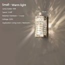 Modern rectangular crystal wall lamp bedroom led sconce