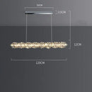 Modern rectangular elegant crystal pendant light dining room warm led