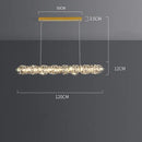 Modern rectangular elegant crystal pendant light dining room warm led