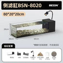 Modern rectangular glass betta fish tank with lamp for living room