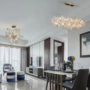Modern rectangular glass led chandelier living room pendant light
