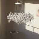 Modern rectangular glass led chandelier living room pendant light