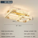 Modern rectangular gold crystal dimmable ceiling light living room