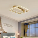 Modern rectangular gold crystal led ceiling lighting fixture bedroom