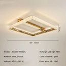 Modern rectangular gold crystal led ceiling lighting fixture bedroom