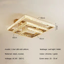 Modern rectangular gold crystal led ceiling lighting fixture bedroom
