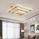 Modern rectangular gold crystal led ceiling lighting fixture bedroom