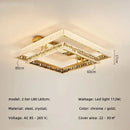 Modern rectangular gold crystal led ceiling lighting fixture bedroom