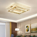 Modern rectangular gold crystal led ceiling lighting fixture bedroom