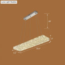 DecorBites™ Rectangular K9 Crystal Ceiling Pendant Light - Contemporary Clear Dining Room Suspension Lamp