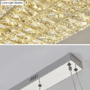 DecorBites™ Rectangular K9 Crystal Ceiling Pendant Light - Contemporary Clear Dining Room Suspension Lamp