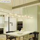 DecorBites™ Rectangular K9 Crystal Ceiling Pendant Light - Contemporary Clear Dining Room Suspension Lamp