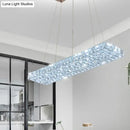 DecorBites™ Rectangular K9 Crystal Ceiling Pendant Light - Contemporary Clear Dining Room Suspension Lamp