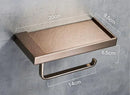 Modern rectangular metal toilet paper holder with tray for bathroom