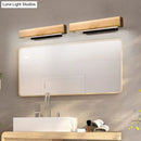 Modern rectangular wood led sconce bathroom vanity light fixture