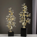 Modern red and gold grape vine metal sculpture living room decor