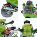 DecorBites™ Cool Frog Resin Cowboy on Motorcycle Figurine | Modern Sculpture Desk Ornament