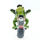 DecorBites™ Cool Frog Resin Cowboy on Motorcycle Figurine | Modern Sculpture Desk Ornament