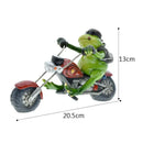 DecorBites™ Cool Frog Resin Cowboy on Motorcycle Figurine | Modern Sculpture Desk Ornament