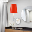 Modern red and white barrel wall mount sconce living room light