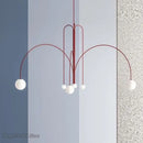 Modern red and white branch glass pendant lights for living room