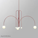 Modern red and white branch glass pendant lights for living room